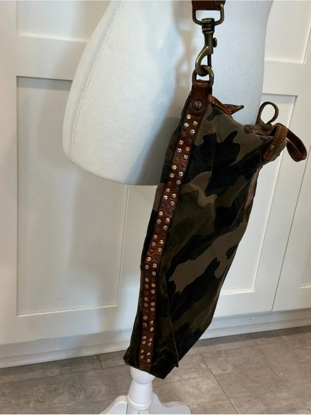 CAMPOMAGGI Teodorano Canvas Camoflage Shoulder Bag Purse ITALIA